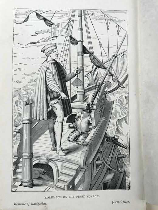约19世纪后期 亨利·弗里斯《航行的浪漫：航海发现简史》 数十图精美版画插图 漆布精装32开 商品图4