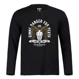 FB日系欧美复古山羊头印花秋冬长袖T恤打底衫机车风简约休闲衫 NMT-1737