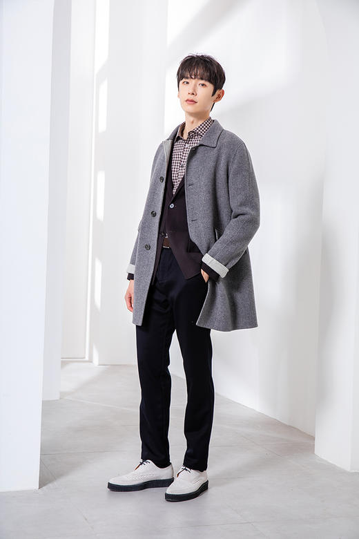 callisto灰色全羊毛手工大衣  FQFEC069C 商品图2