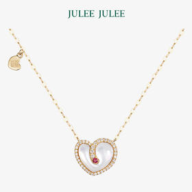 【心动】JULEE JULEE茱俪珠宝 18K黄金红宝石钻石母贝项链