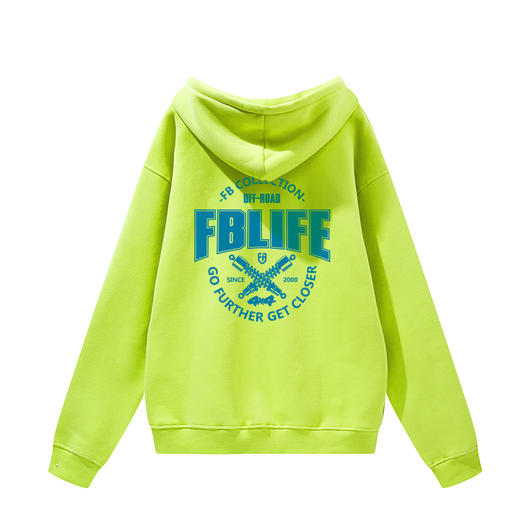 自由基地FB欧美机车复古印花图案个性越野潮流带帽抓绒卫衣外套休闲oversize衫 NMT-1729 商品图5