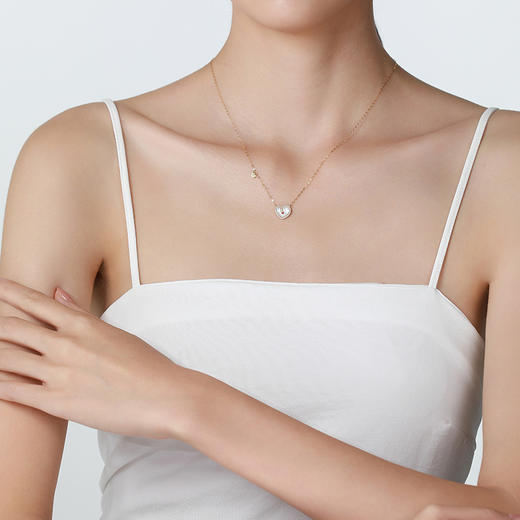 【心动】JULEE JULEE茱俪珠宝 18K黄金红宝石钻石母贝项链 商品图4