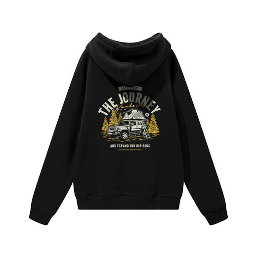 自由基地丰田FJ酷路泽复古越野旅行汽车印花露营青年男女带帽抓绒潮流卫衣 NMT-1731 商品图3