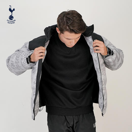 托特纳姆热刺潮流字母印花拼接运动休闲保暖棉服成人男 商品图2