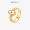【致敬】JULEE JULEE茱俪珠宝  18K黄金祖母绿钻石戒指耳环套装 商品缩略图3