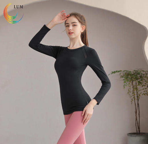 LUM39772露檬新款瑜伽长袖双面磨毛（含胸垫） 商品图4