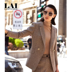 LAI睐复古时髦微型千鸟格纹精致西装外套100009
