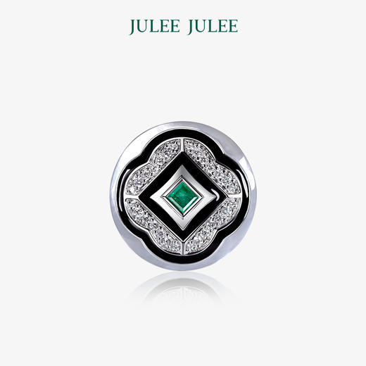 【姑苏】JULEE JULEE茱俪珠宝  18K白金祖母绿钻石珐琅母贝项链戒指耳饰套装 商品图5