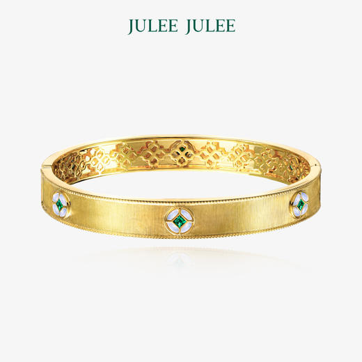 【发光】JULEE JULEE茱俪珠宝  18K黄金祖母绿戒指耳饰手镯项链套装 商品图5