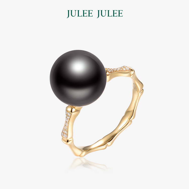 【暗夜精灵】JULEE JULEE茱俪珠宝  18K黄金 黑珍珠钻石戒指