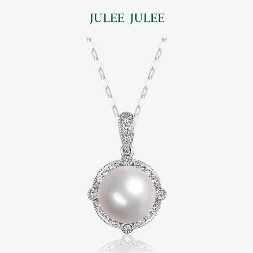 【玫瑰花冠】JULEE JULEE茱俪珠宝18K白金akoya珍珠钻石戒指吊坠 商品图1