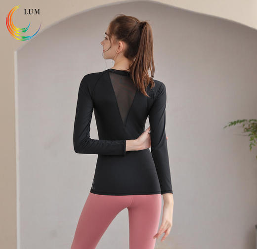 LUM39772露檬新款瑜伽长袖双面磨毛（含胸垫） 商品图6