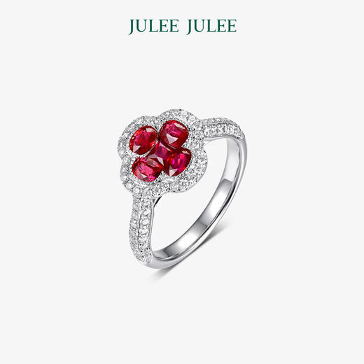 【Lucky】JULEE JULEE茱俪珠宝 18K白金红宝石钻石手链耳饰戒指项链套装 商品图2
