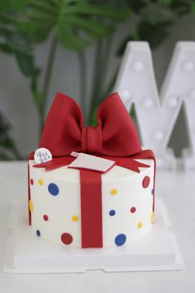 【生日蛋糕】翻糖蝴蝶结礼盒款