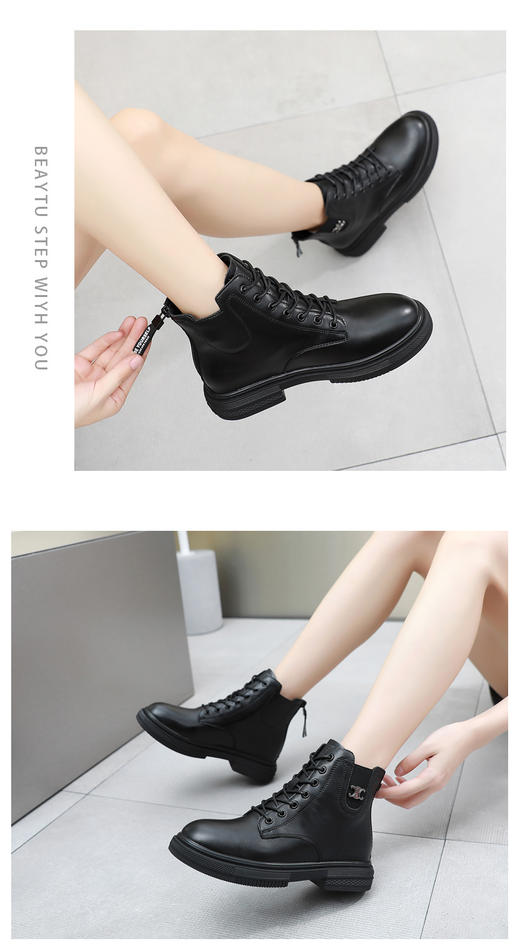 卓诗尼2021冬新款真皮女靴146E2850D 商品图2