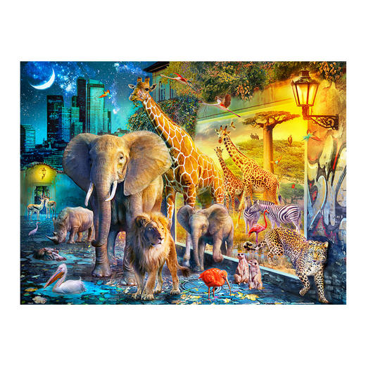 【折扣商品 不退不换】1200片 平面拼图 塑料拼图 H2402 Jan Patrik Krasny-奇幻动物之夜 商品图0