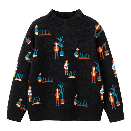 【玉米卡通图案童装羊绒】羊绒世家童装秋冬新品加厚保暖半高领羊绒衫 商品图6