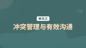 单元三：冲突管理与有效沟通
