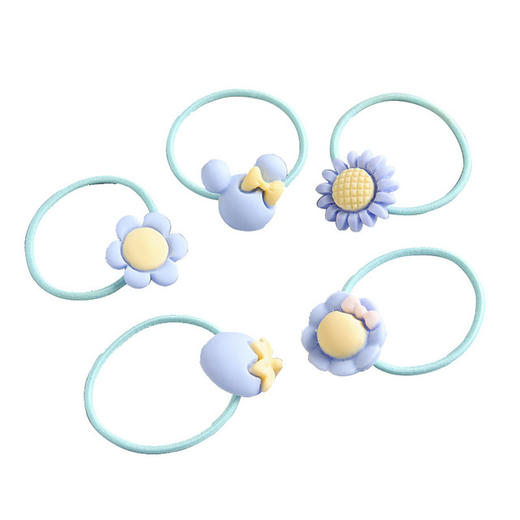 新款儿童发圈40条罐装皮筋成对装卡通树脂发带宝宝女孩扎头发发绳 商品图4