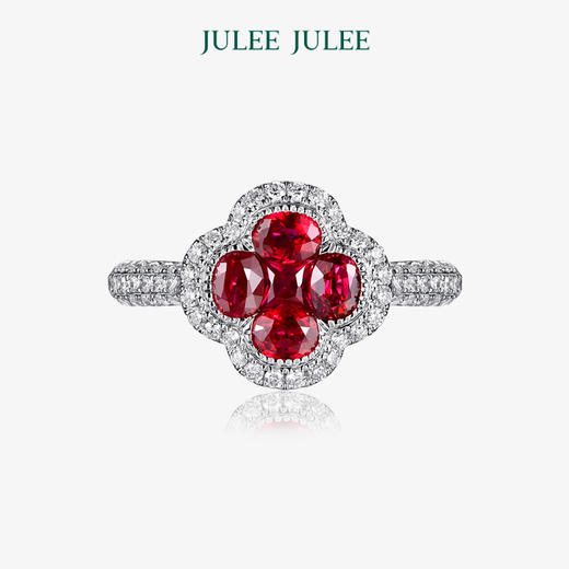 【Lucky】JULEE JULEE茱俪珠宝 18K白金红宝石钻石手链耳饰戒指项链套装 商品图1