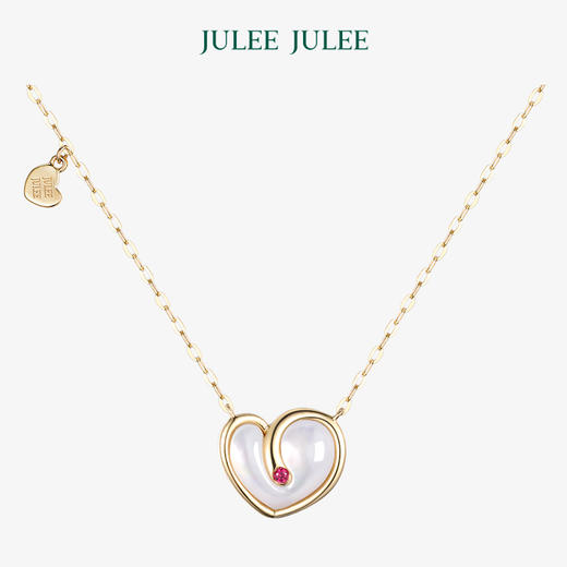 【心动】JULEE JULEE茱俪珠宝 18K黄金红宝石钻石母贝项链 商品图1