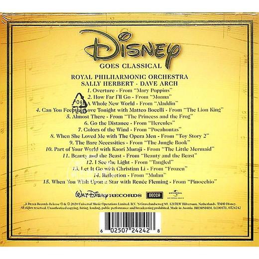 现货 [中图音像]进口CD迪士尼经典电影音乐Disney Goes Classical 商品图2