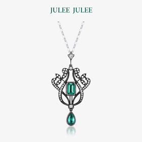 【小王子与玫瑰花】JULEE JULEE茱俪珠宝 18K黑金+白金祖母绿项链