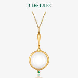 【拾珍】JULEE JULEE茱俪珠宝 18K黄金祖母绿水晶项链