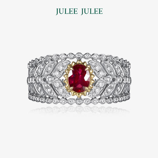 【英国蔷薇】JULEE JULEE茱俪珠宝 18K白金蓝宝石/红宝石钻石戒指 商品图1