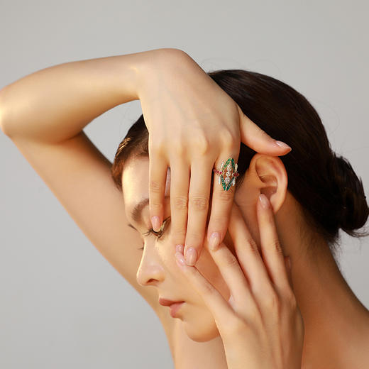 【蜻蜓】JULEE JULEE茱俪珠宝 18K黄金白蓝宝钻石 红宝石戒指 商品图4