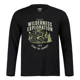 FB复古欧美越野车印花长袖T恤衫户外旅行打底体恤衫 NMT-1736