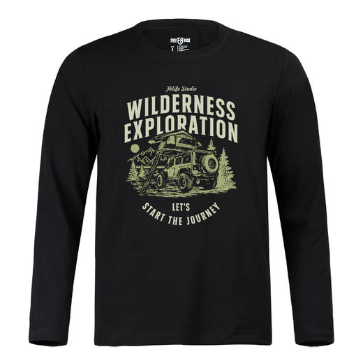 FB复古欧美越野车印花长袖T恤衫户外旅行打底体恤衫 NMT-1736 商品图0