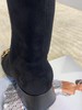 【断码特惠不退换】弹力绒不过膝靴丨弹力绒 包容胖瘦脚脚 复古 方头设计 优雅有型 4cm方跟 百搭 显腿长显瘦的“瘦瘦靴” 商品缩略图6