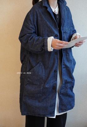 Au garcons牛仔色长外套