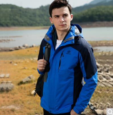 探拓（TECTOP）三合一两件套冲锋衣 加厚防寒保暖男女户外登山滑雪外套抓绒内胆 JW7709 男款铁蓝色 XL 商品图2