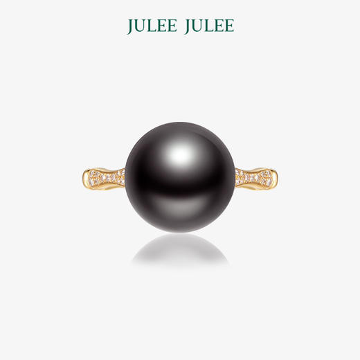 【暗夜精灵】JULEE JULEE茱俪珠宝  18K黄金 黑珍珠钻石戒指 商品图1