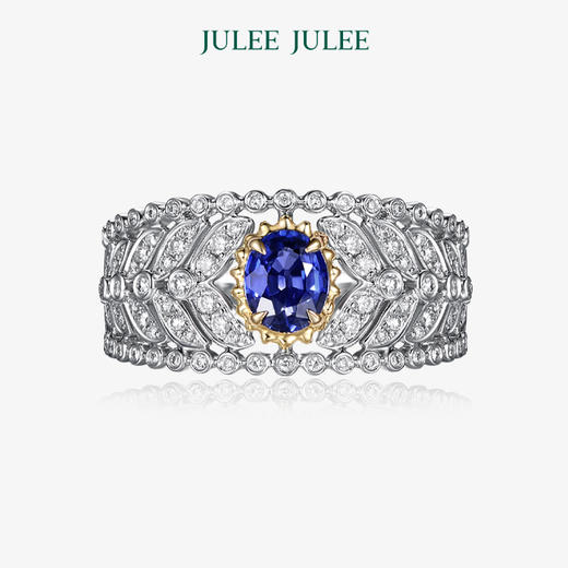 【英国蔷薇】JULEE JULEE茱俪珠宝 18K白金蓝宝石/红宝石钻石戒指 商品图0