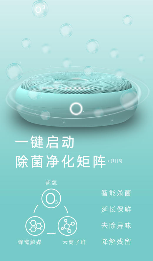 【冰箱除味杀菌 车载两用】无耗材，充电1次使用25天  花上冰箱专用空气净化器臭氧除臭杀菌除味除菌剂盒神器车载净化器   小空间强效除味 商品图4