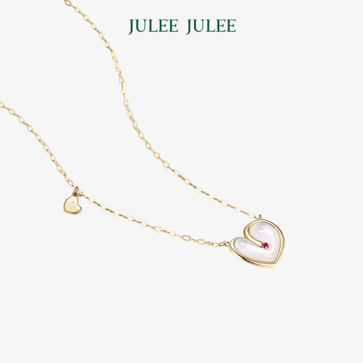 【心动】JULEE JULEE茱俪珠宝 18K黄金红宝石钻石母贝项链 商品图2
