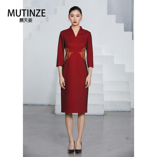 慕天姿三层复合流线型连衣裙17082 商品图0