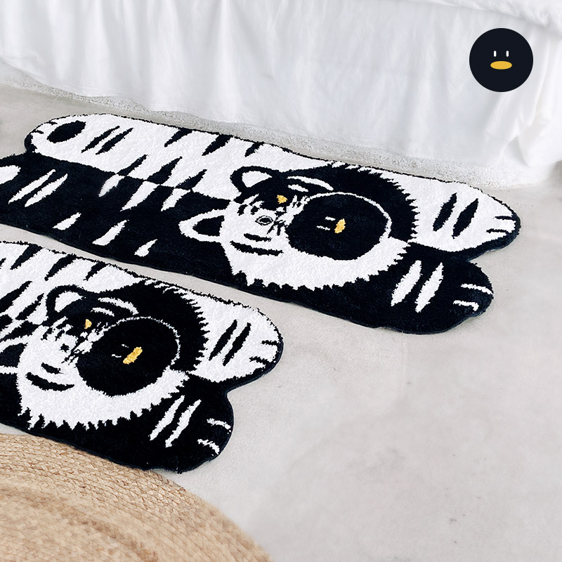 怪奇鹅黑白虎地毯