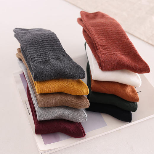 【中筒袜子女秋冬季，超值10条装！】堆堆袜可爱韩版中筒袜韩版学院风日系复古女士jk长袜 商品图2