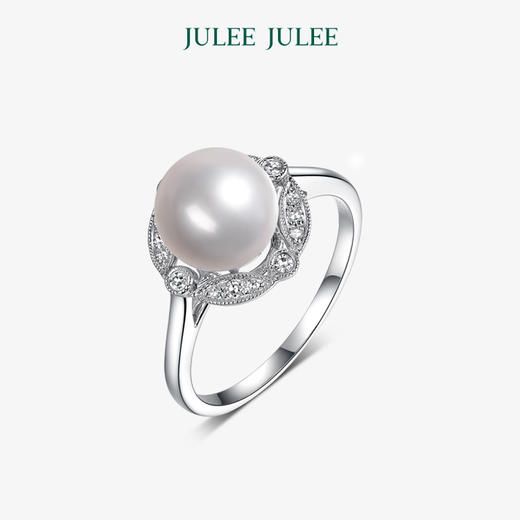 【玫瑰花冠】JULEE JULEE茱俪珠宝18K白金akoya珍珠钻石戒指吊坠 商品图3