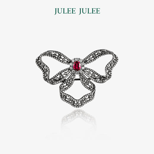 【秘境】JULEE JULEE茱俪珠宝 18K黑金红宝石钻石胸针 商品图0