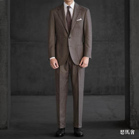 Stylbiella Super 120's 澳洲美丽诺羊毛棕色纯色套装