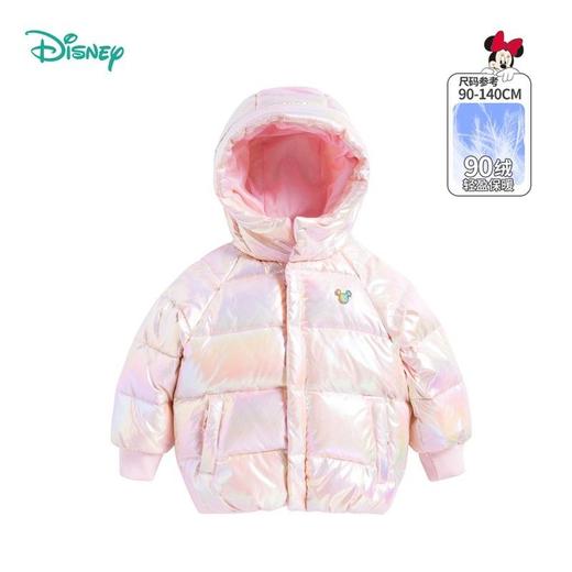 迪士尼童装女童羽绒服新款中小童亮面洋气冬装白鸭绒外套214S1578 商品图5
