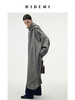 HIDEMI 水墨灰马海毛可拆卸围巾设计感长款茧型两件套大衣 商品缩略图7