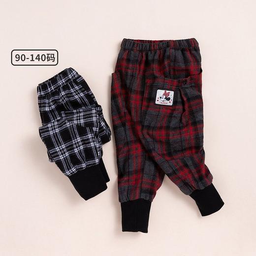 迪士尼米妮女童秋冬款格子裤儿童加绒加厚休闲裤中小童学生长裤214K1215 商品图1