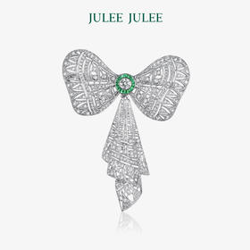 【公主结】JULEE JULEE茱俪珠宝  18K白金白蓝宝钻石胸针