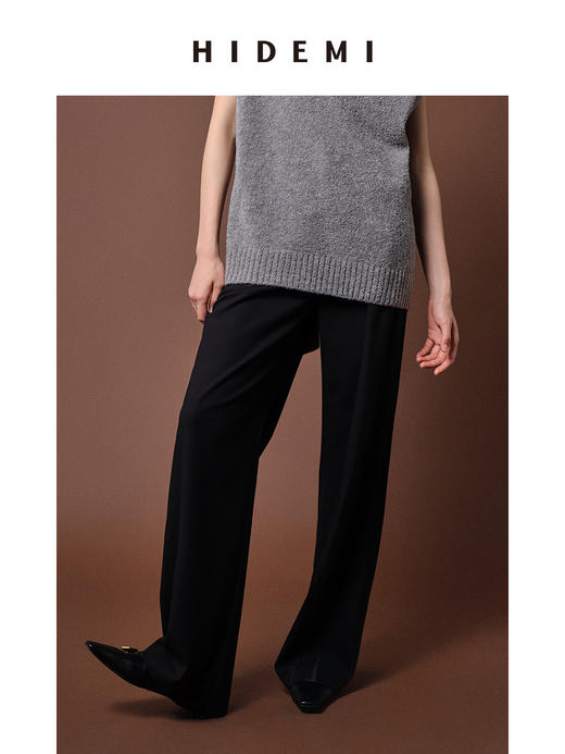 HIDEMI 黑色简约设计感长裤 商品图3
